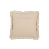 Coussin Franges Mousseline Coton Beige Clair avec franges élégantes