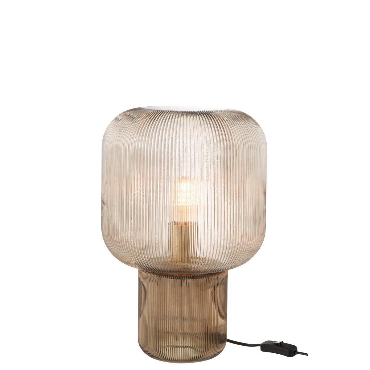 Lampe de table J-Line en verre marron, vue de face