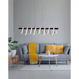 La lampe à pensionnaire LED "Belleza", lampe à pendule en métal moderne en noir et blanc, avec des LED fermement construites, environ 100 cm de long, l'éclairage idéal pour le salon, la salle à manger ou la cuisine.