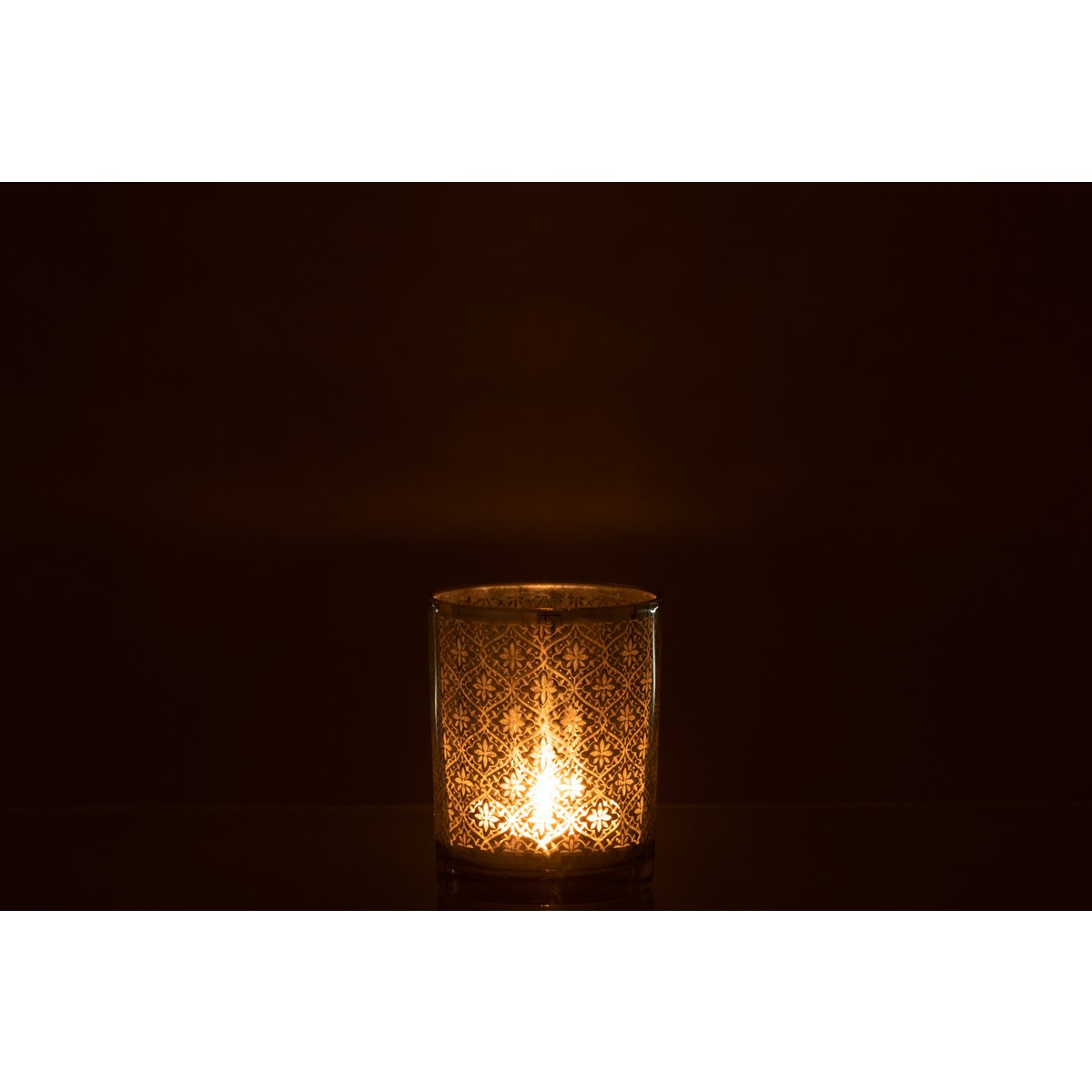 Lanterne J-Line Oriental en verre argenté, vue de côté