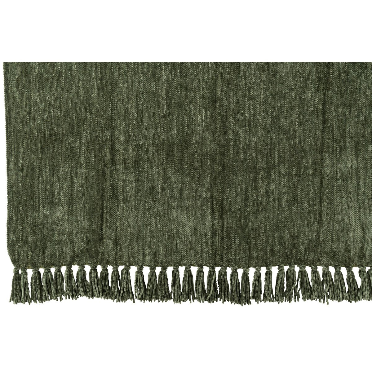 Couverture J-Line en chenille vert foncé - vue générale