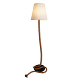 Lampe debout "corde" en métal, en plastique, en jute et en textile dans la nature, avec version E27, éclairage pour le salon, la salle à manger ou le bureau, 165 cm de haut