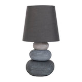 Lampe de table en céramique "Stoney", lampe de table en céramique en gris, avec douille E14, lampe de table pour salle à manger, salon, couloir ou bureau, ou comme lampe de chevet, 31 cm de haut