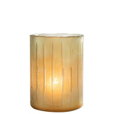 Lanterne J-Line Stripes en verre jaune, vue de face