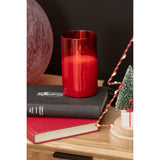 Lampe LED Rouge en Verre Brillant - Allumée dans un salon