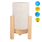 Lampe cordiale "Madita" 25 cm de haut, en blanc / nature, avec LED intégrée, dimmable avec capteur tactile