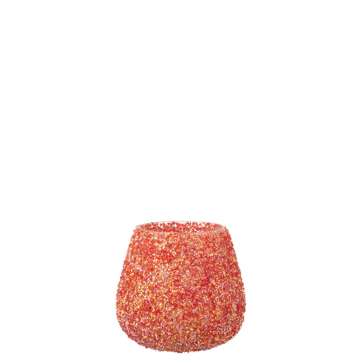 Bougeoir J-Line Perles en verre orange foncé, détail du design