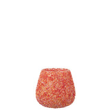 Bougeoir J-Line Perles en verre orange foncé, détail du design