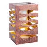 Décoration LED Lumière solaire "Hilda", 12,3 x 12,3 cm, 20 cm de haut, en plastique de haute qualité, à l'intérieur en or, finition métallique brun or, LED intégrée, blanc chaud