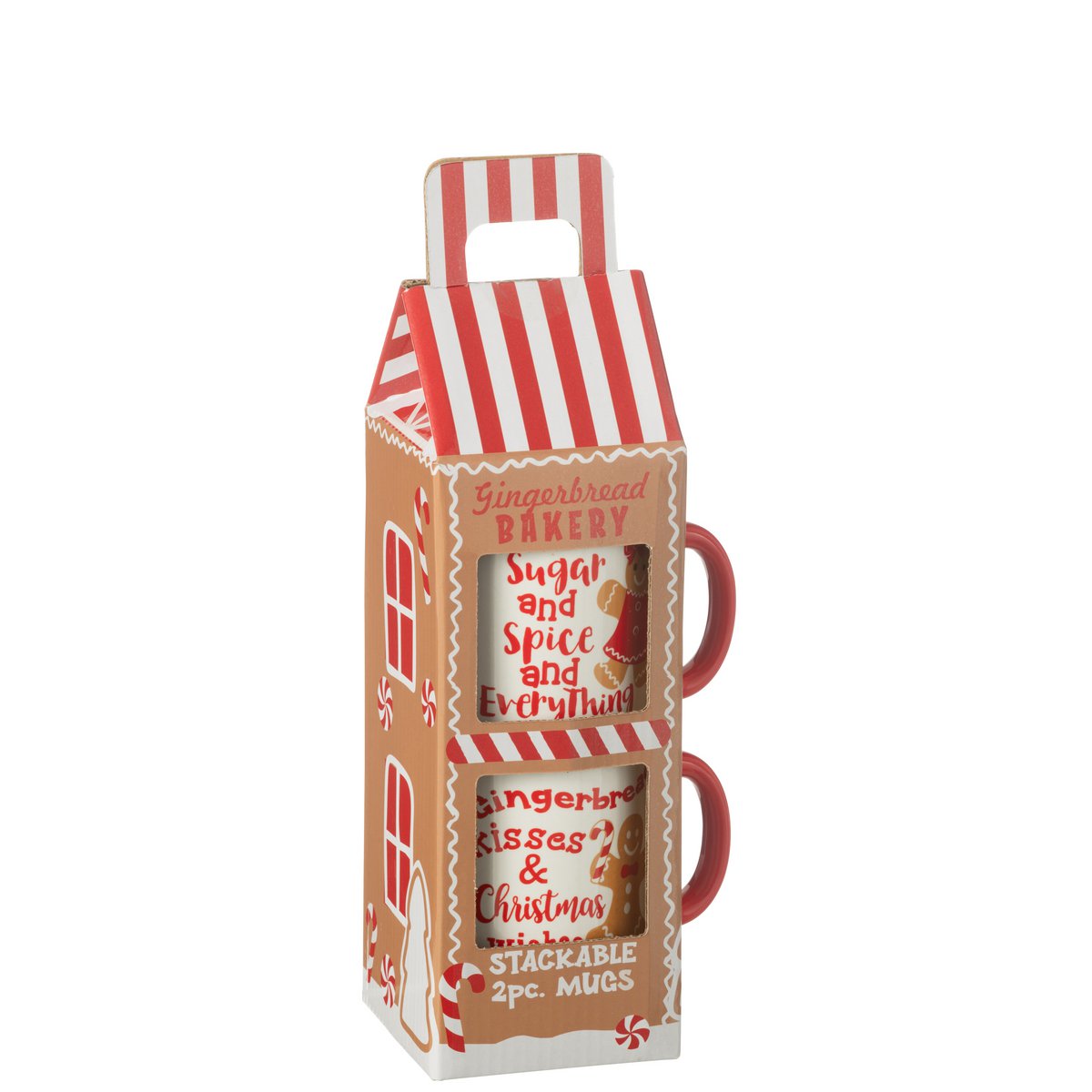 Boîte décorative J-Line en céramique rouge, mise en scène dans un salon élégant.