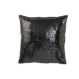 Coussin J-Line Réversible Paillette Noir/Argent vue de face