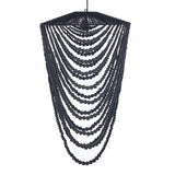 Le Lustre en Perles de Bois - Noir - L