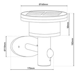Lampe murale extérieure solaire LED "Nora", pour l'extérieur, lampe murale - métal et plastique en noir, avec LED intégré