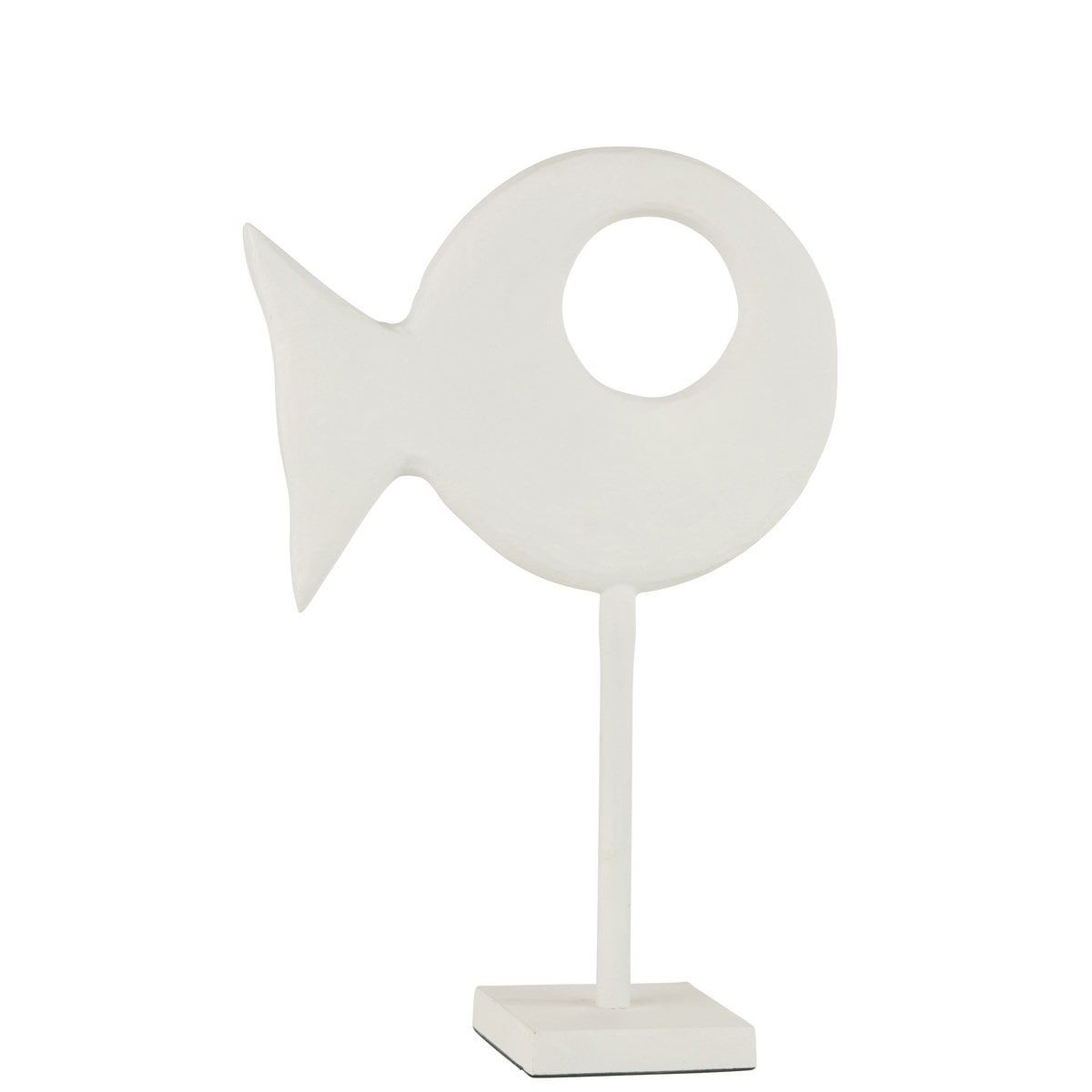 Figurine poisson sur pied dans un décor moderne, ambiance chaleureuse