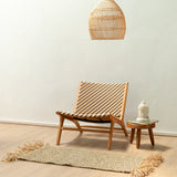 Tapis en jonc de mer à pompons 120x60 cm Tapis bohème tissé en jonc de mer BARA