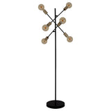 Lampe debout "modo" en noir en noir, versions en or, prise E27, lampadaire pour salon, salle à manger, cuisine, couloir, couloir ou bureau, 150 x 49 cm