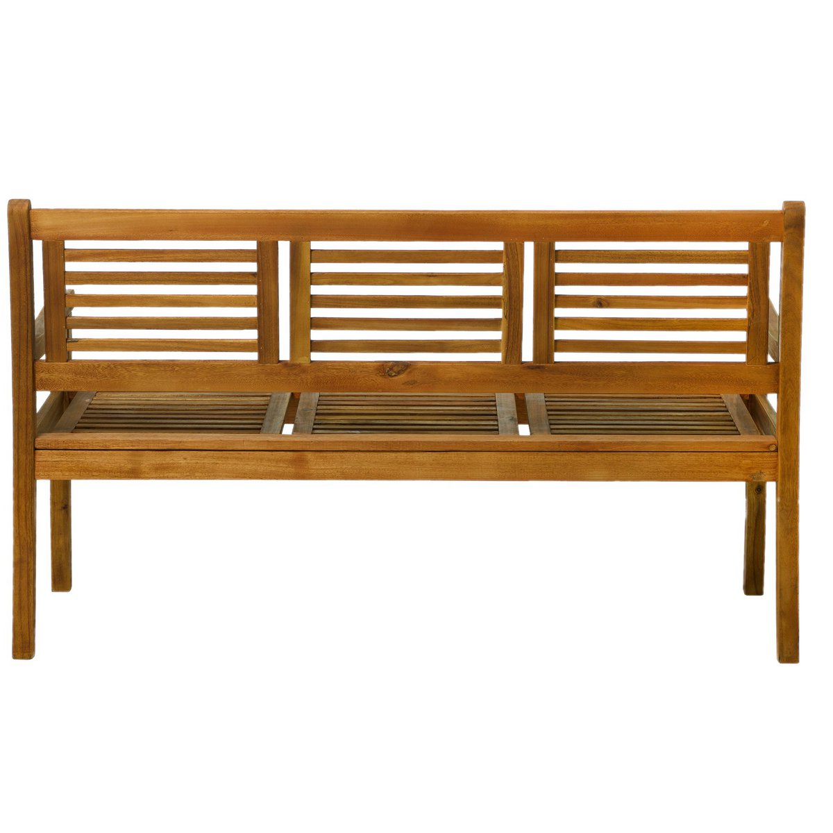 Détail des accoudoirs en bois de la jardinière
