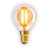 Lampe à LED 5 set avec E14 version 4 Watts, en métal et en verre, ambre