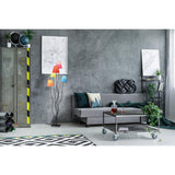 Lampe debout "colori", lampadaire avec parapluies textiles colorés, avec version E14, pour salle à manger, salon, couloir ou bureau, 156 cm de haut