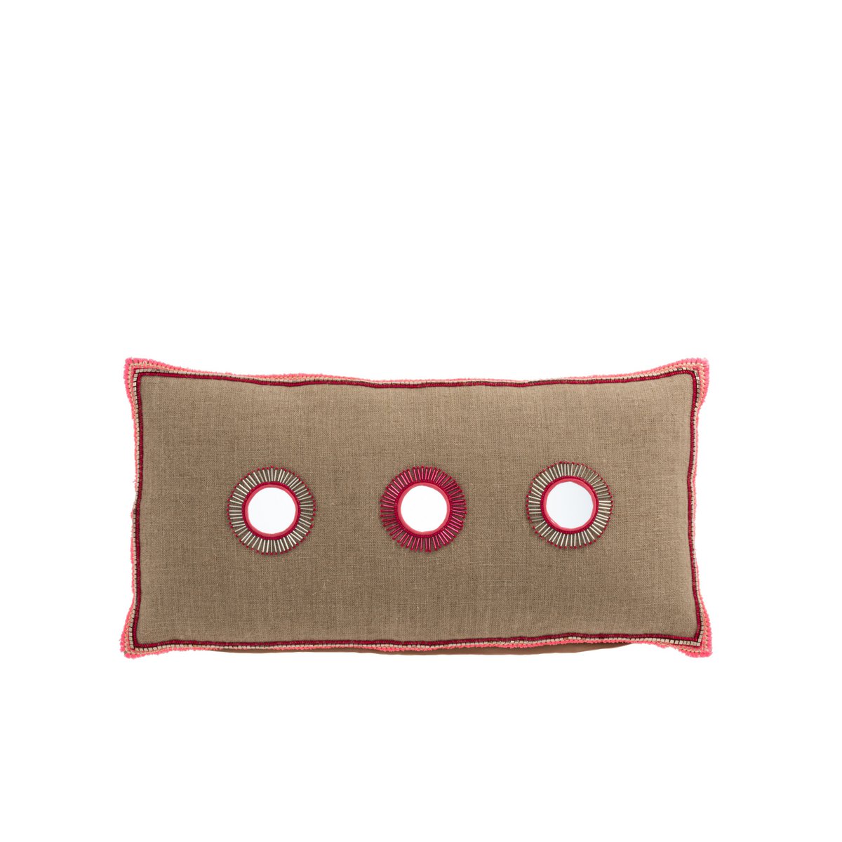 Coussin J-Line rectangulaire avec motif 3 soleils, vue de face