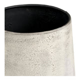Pot décoratif Hou en métal beige, détail du fini antique