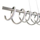 La lampe suspendue LED "Belleza", lampe à pendule en métal moderne et le plastique en nickel Matt et White, avec des LED fermement construites, 100 cm de long. L'éclairage idéal pour le salon, la salle à manger ou la cuisine.