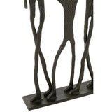 Détail de la figurine J-Line Famille en aluminium noir sur étagère