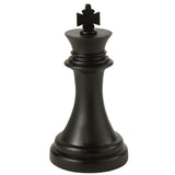 Pièce d'échec King J-Line en polyrésine noire, vue de face