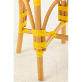Tabouret J-Line en rotin jaune, détail du tressage