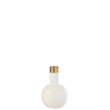 Vase J-Line Gold Border en métal blanc brillant, élégant et moderne