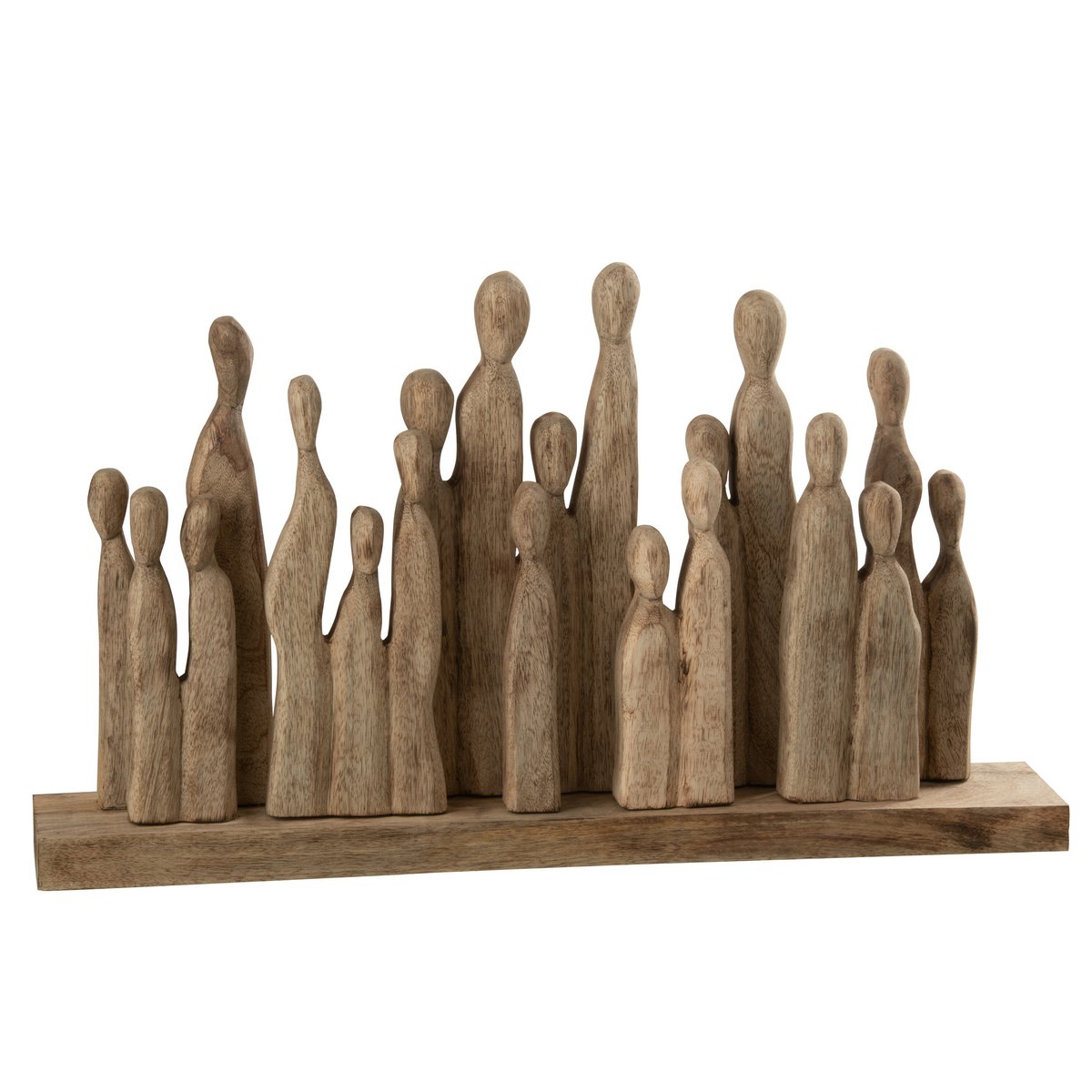 Groupe de figurines en bois naturel J-Line, style classique, vue complète