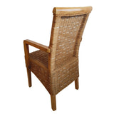 Chaises de salle à manger Ensemble avec des accoudoirs 2 pièces chaise de rotin Perth Capuccino Cockture Froms durable