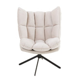 Chaise Relax J-Line en métal et textile beige vue de face
