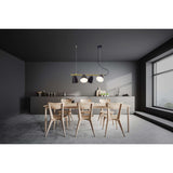 Lampe à 4 pendentifs "Triton" en métal noir en noir, avec douille E27, éclairage pour le salon, la salle à manger ou le bureau.