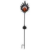 Brochette solaire LED "Sun" 93,5 cm, pour l'extérieur, la brochette de terre en métal et en verre en noir, avec LED intégrée