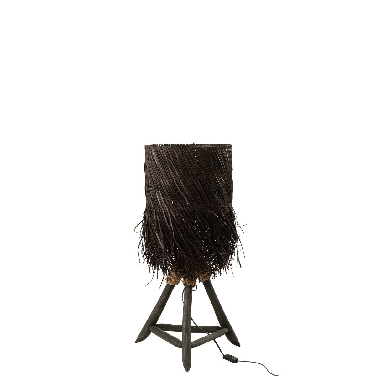 Lampe de table J-Line Branches Arthur en bois marron, vue de face