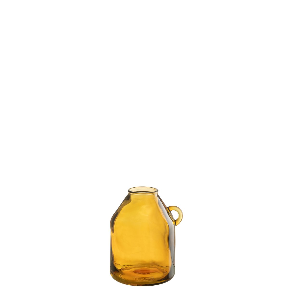 Vase cylindre en verre ochère J-Line, mise en situation dans un salon