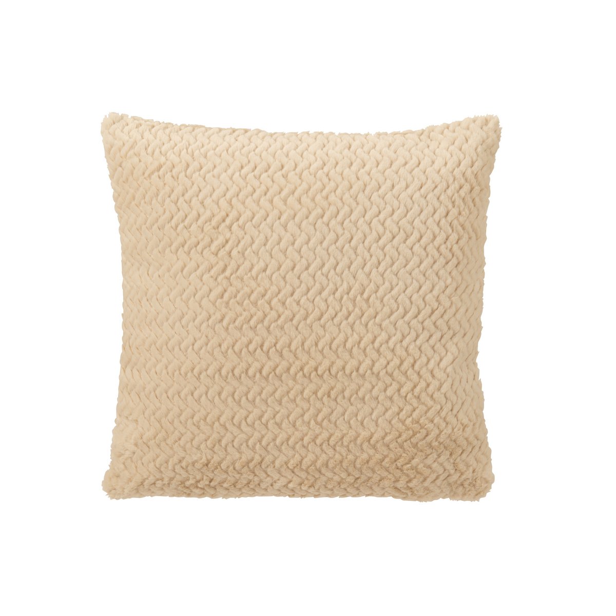 Coussin J-Line beige sur un canapé moderne, ambiance chaleureuse