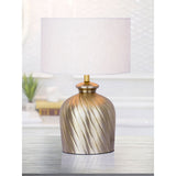 Lampe de table lampe de chevet ø 30 x H 52 cm lampe de table lampe décorative base métal or argent
