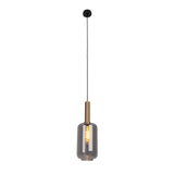 Lampe à 1 pendentif "Fumo", lampe à pendentif en métal et en verre en noir, avec une douille E27, pour salle à manger, salon, couloir ou bureau, lampe suspendue 150 x 22 cm