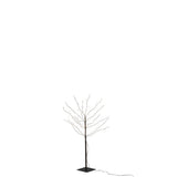 Arbre décoratif LED J-Line en métal noir, vue de face avec lumières allumées