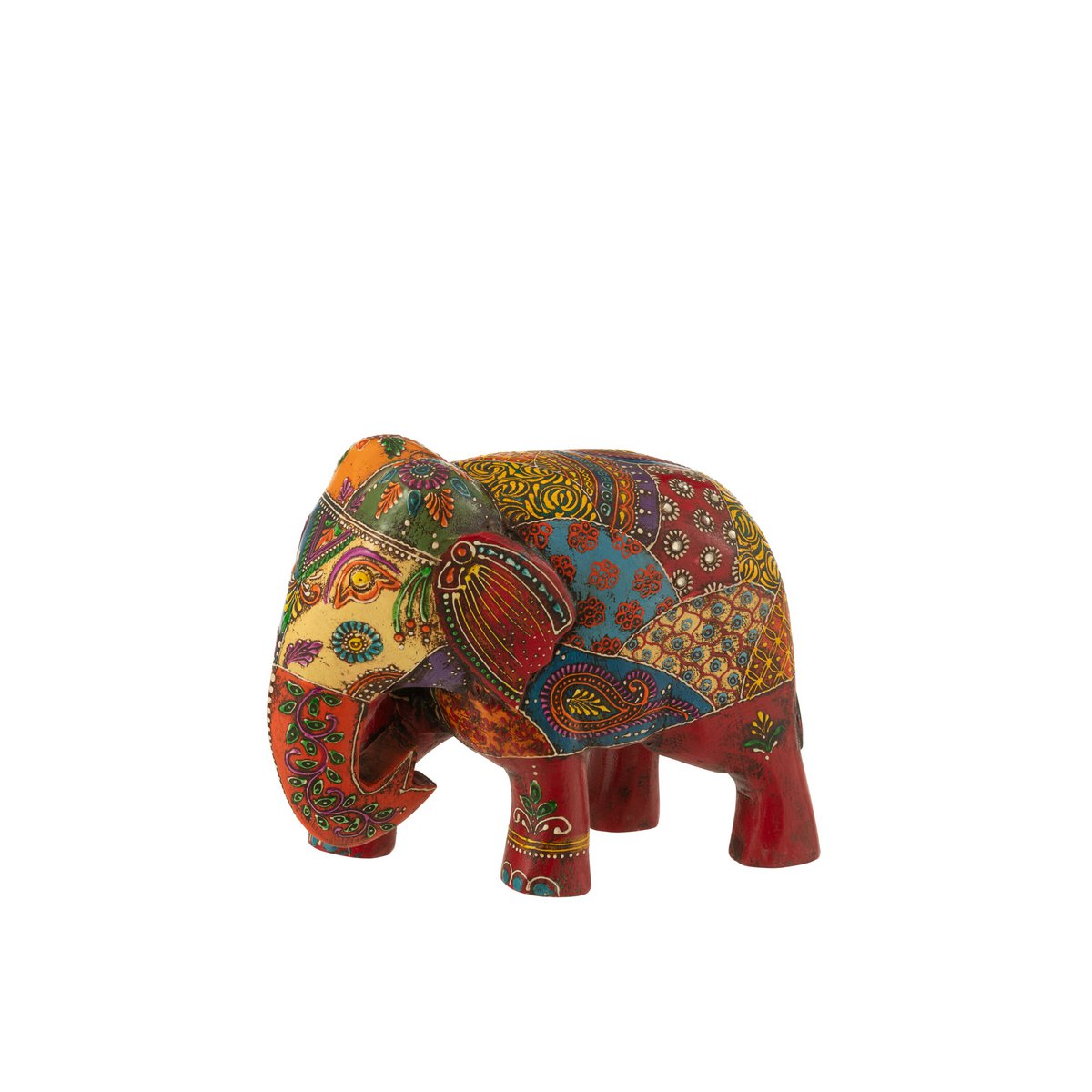Perles d'éléphant J-Line en bois naturel, décoration élégante pour salon