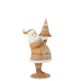 Gâteau Père Noël en résine marron - décoration festive élégante