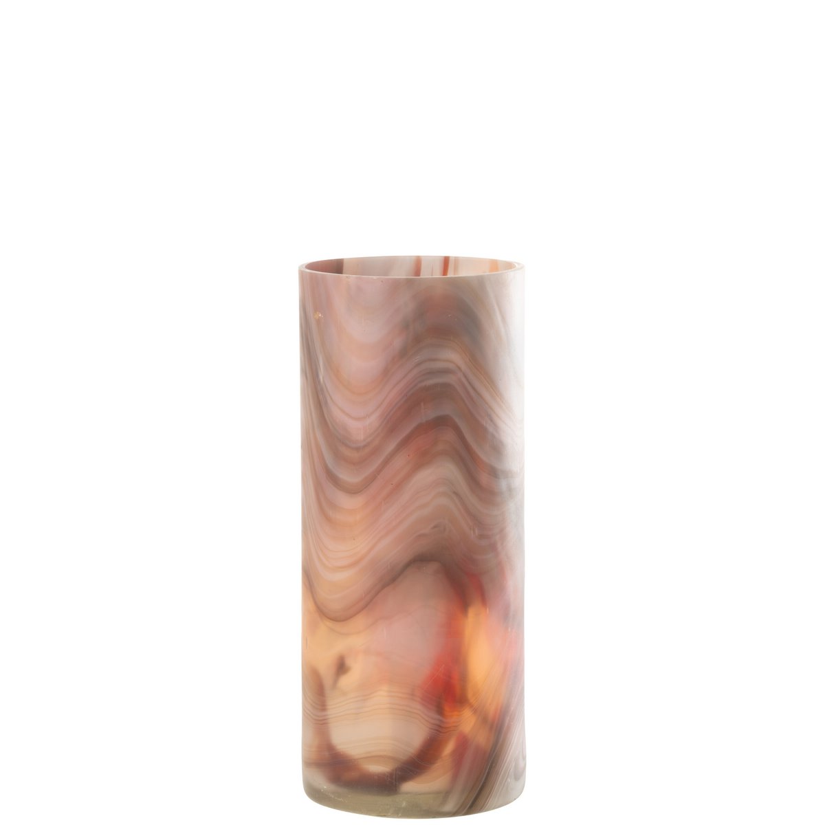 Bougeoir J-Line Arti en verre brun, élégant et raffiné.