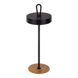Lampe de table de batterie LED magnétique pour l'extérieur et à l'intérieur, en métal et en plastique en noir, 36 cm de haut