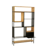 Étagère Tina J-Line en bois naturel et fer noir, vue avant