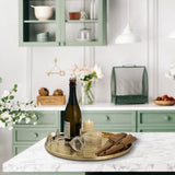 Plateau de service comprimé de décoration Ø 40 cm argent ronde ou plateau à chandelle en métal doré plateau décoratif