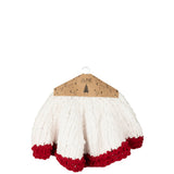 J-Line jupe de sapin de Noël tricotée en blanc et rouge vue de face