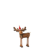 Figurine Élan de Noël J-Line sur une table décorée