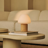 Lampe de table rechargeable Romée marron clair